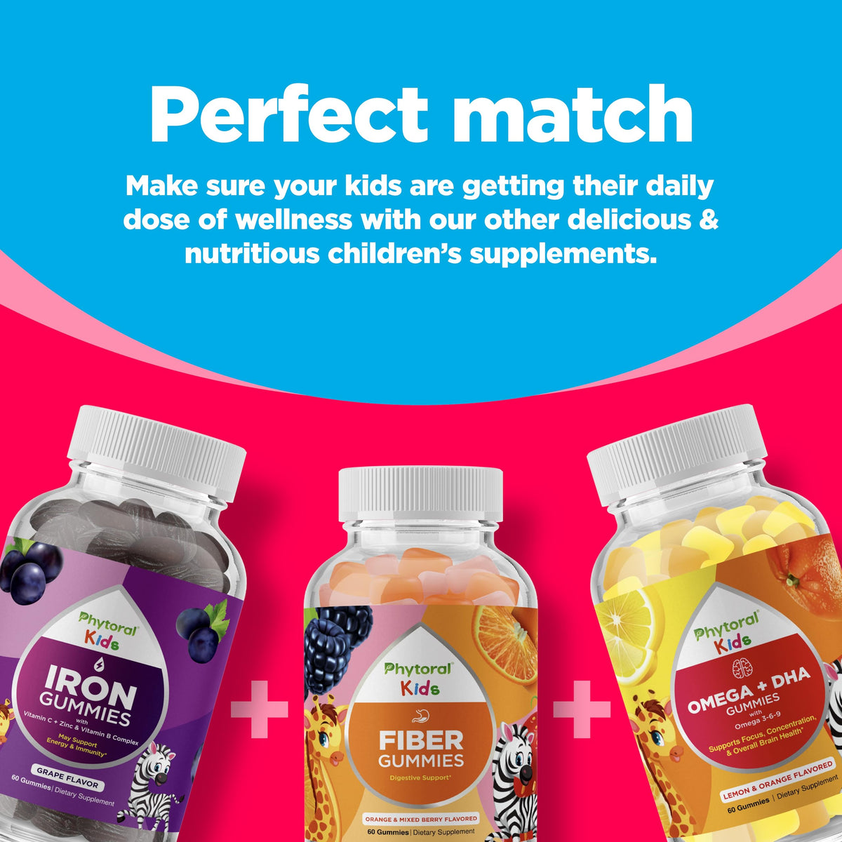 Gummies multivitamines Phytoral pour enfants, ingrédients clés