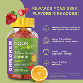 Gummies multivitaminés pour enfants Noor Vitamins, ingrédients principaux