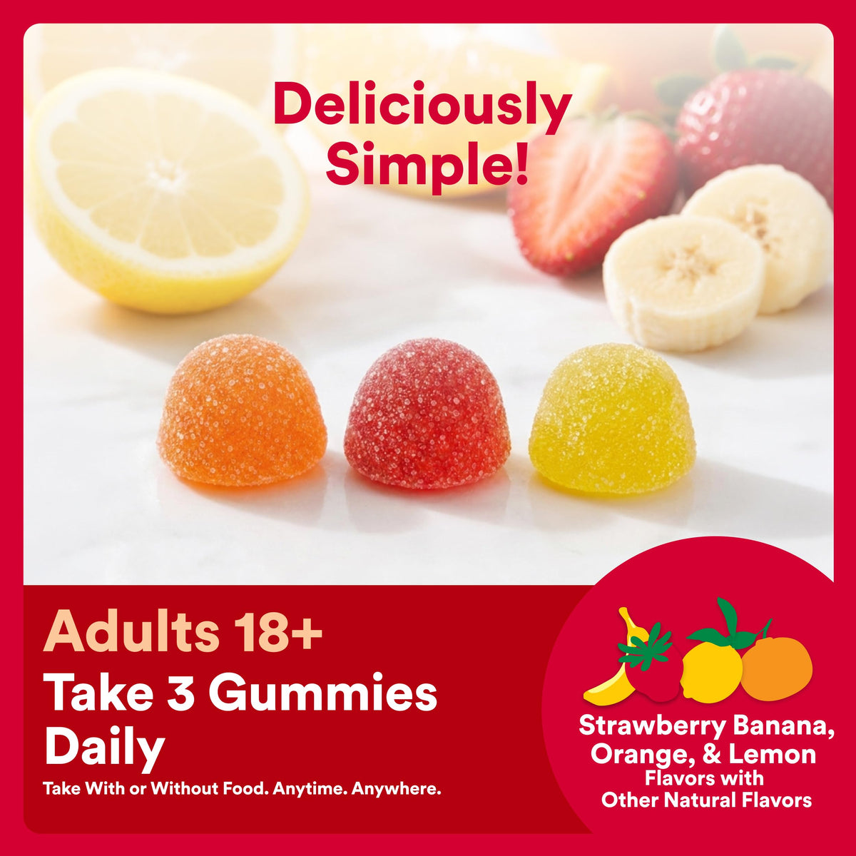 Gummies multivitamines SmartyPants avec un verre d'eau