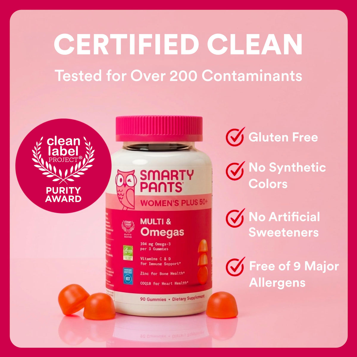 Gummies Multivitamines SmartyPants Femmes 50+ en mode de vie actif