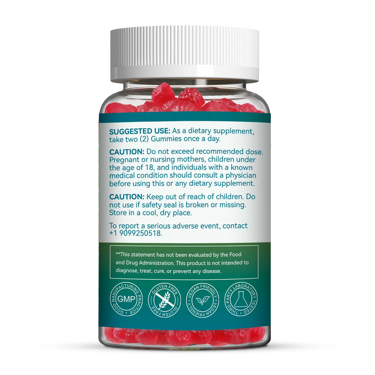 Gummies Multivitamines SmildeHeal avec étiquette nutritionnelle