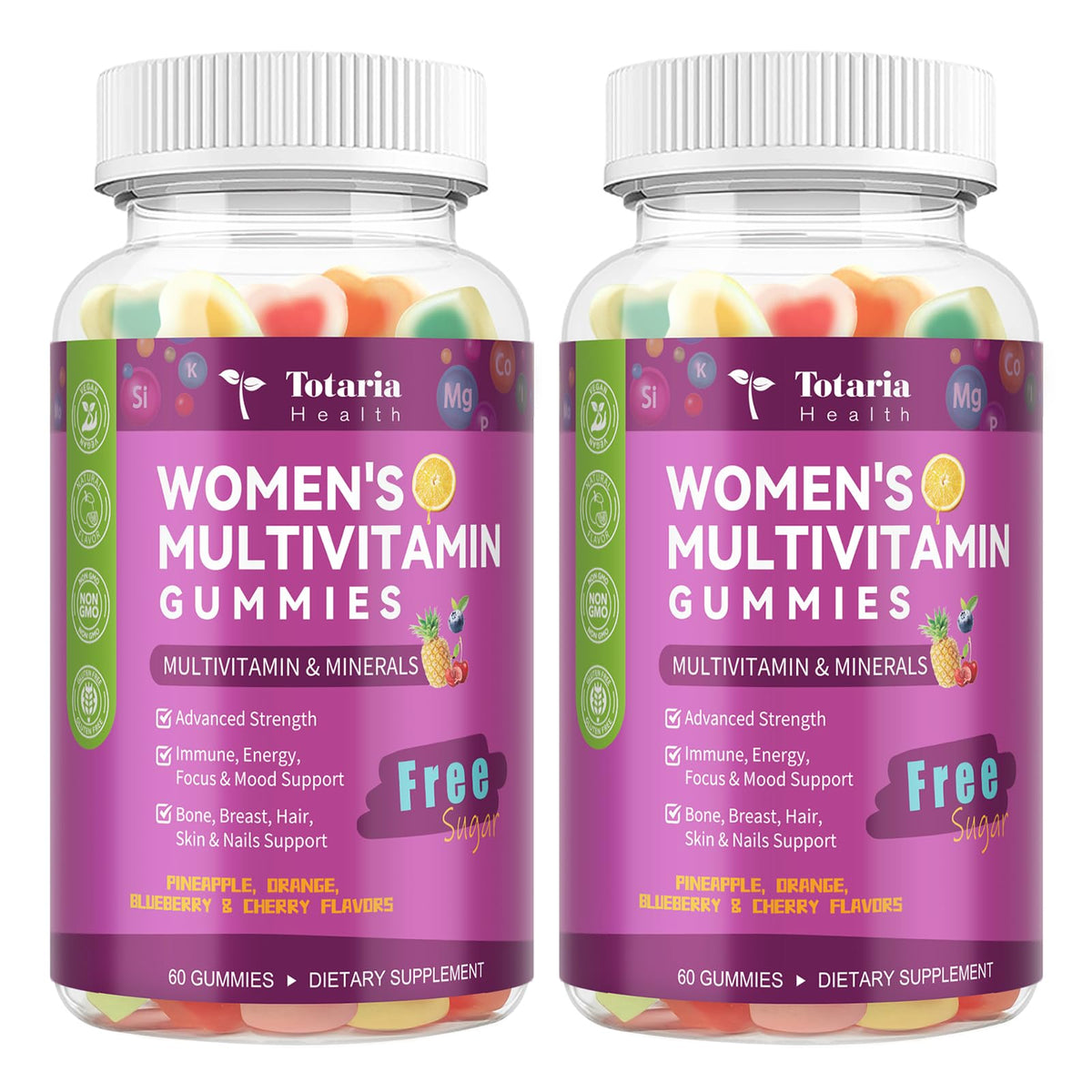 Gummies multivitamines Totaria pour femmes, vue de face