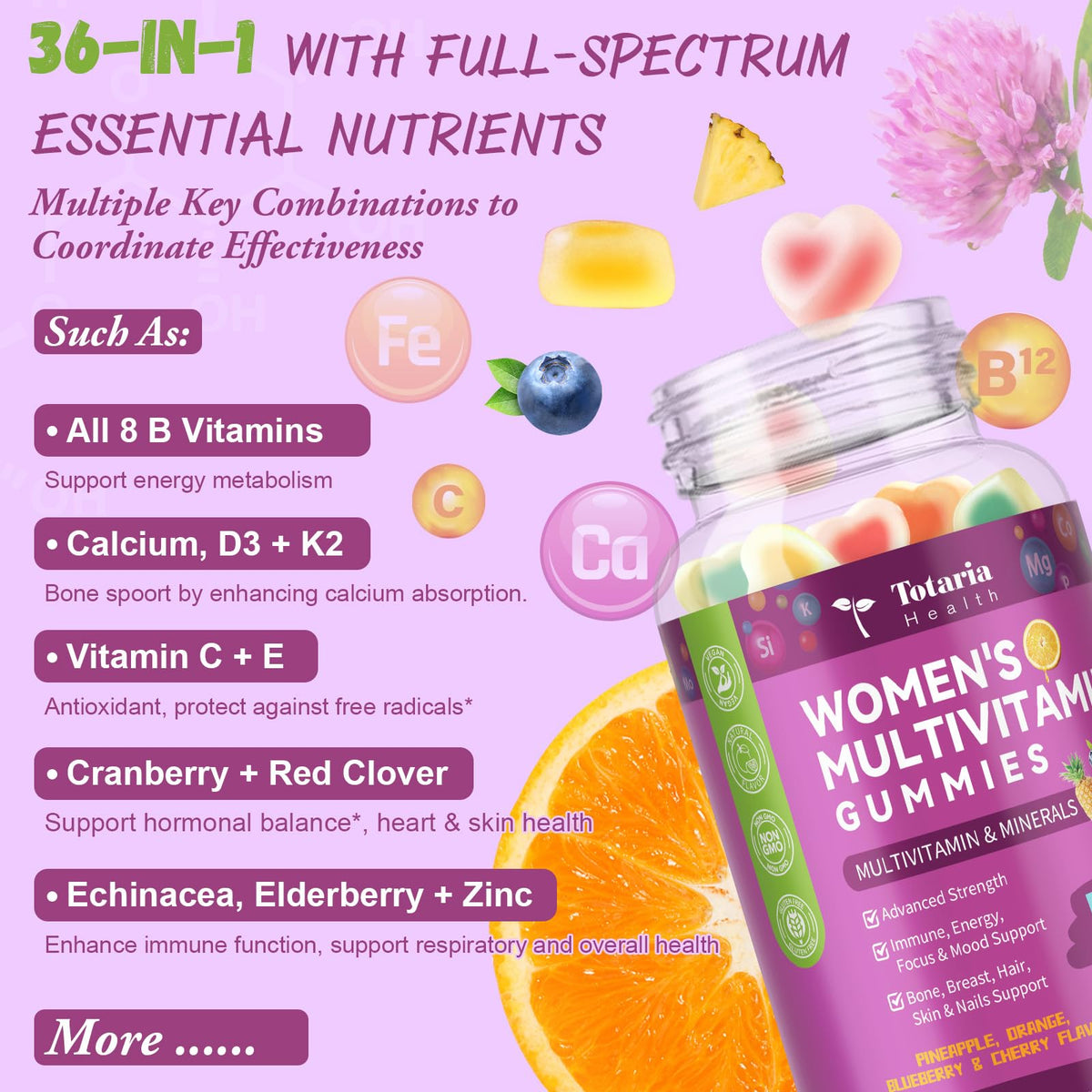 Gummies multivitamines Totaria, saveur myrtille