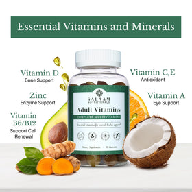 Gummies multivitamines végétariennes de Salaam Nutritionals, vue de près