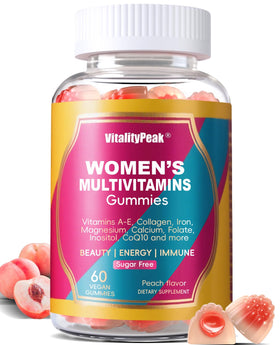 Gummies multivitamines VitalityPeak pour femmes, pot de 60 unités