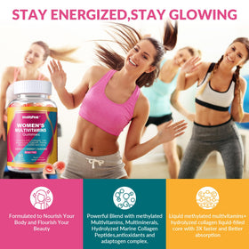 Gummies multivitamines VitalityPeak, première vue avec étiquette