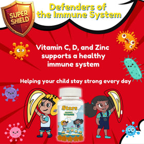 Gummies multivitamines Vitastars en forme d'étoile, couleur ananas