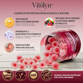 Gummies multivitamines vitolyn avec étiquette détaillée