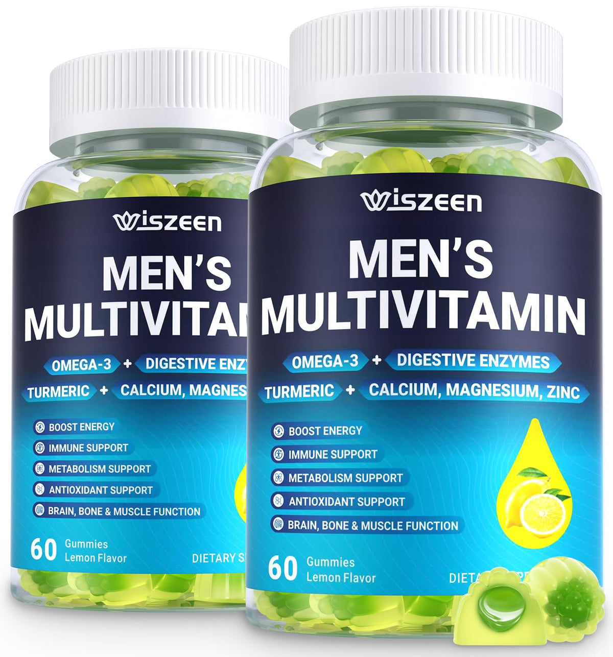 Gummies multivitamines Wiszeen pour hommes, vue de face