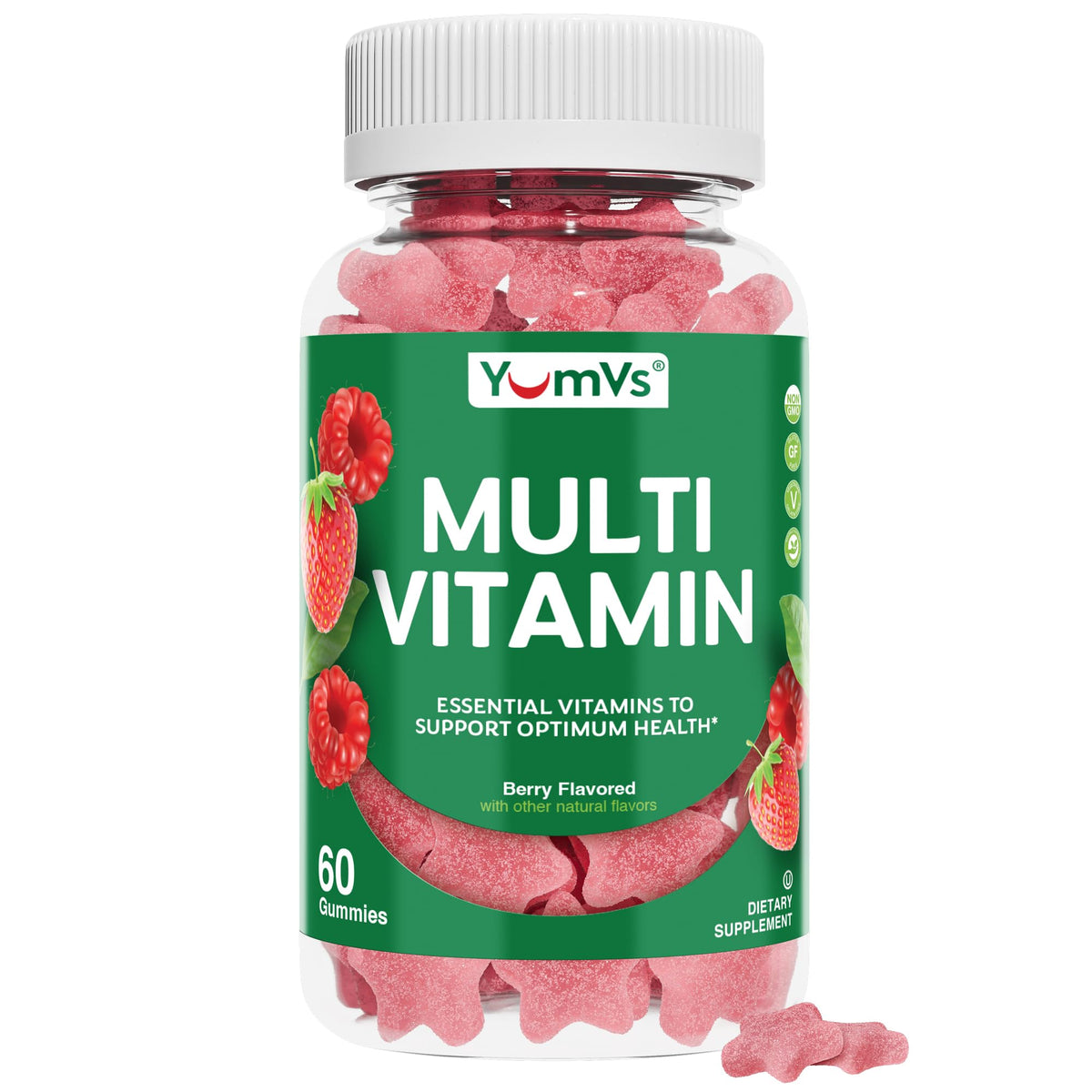 Gummies multivitamines YUM-V'S ouvertes avec quelques gummies visibles
