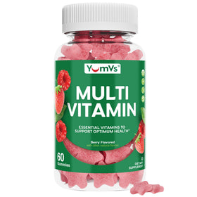 Gummies multivitamines YUM-V'S ouvertes avec quelques gummies visibles
