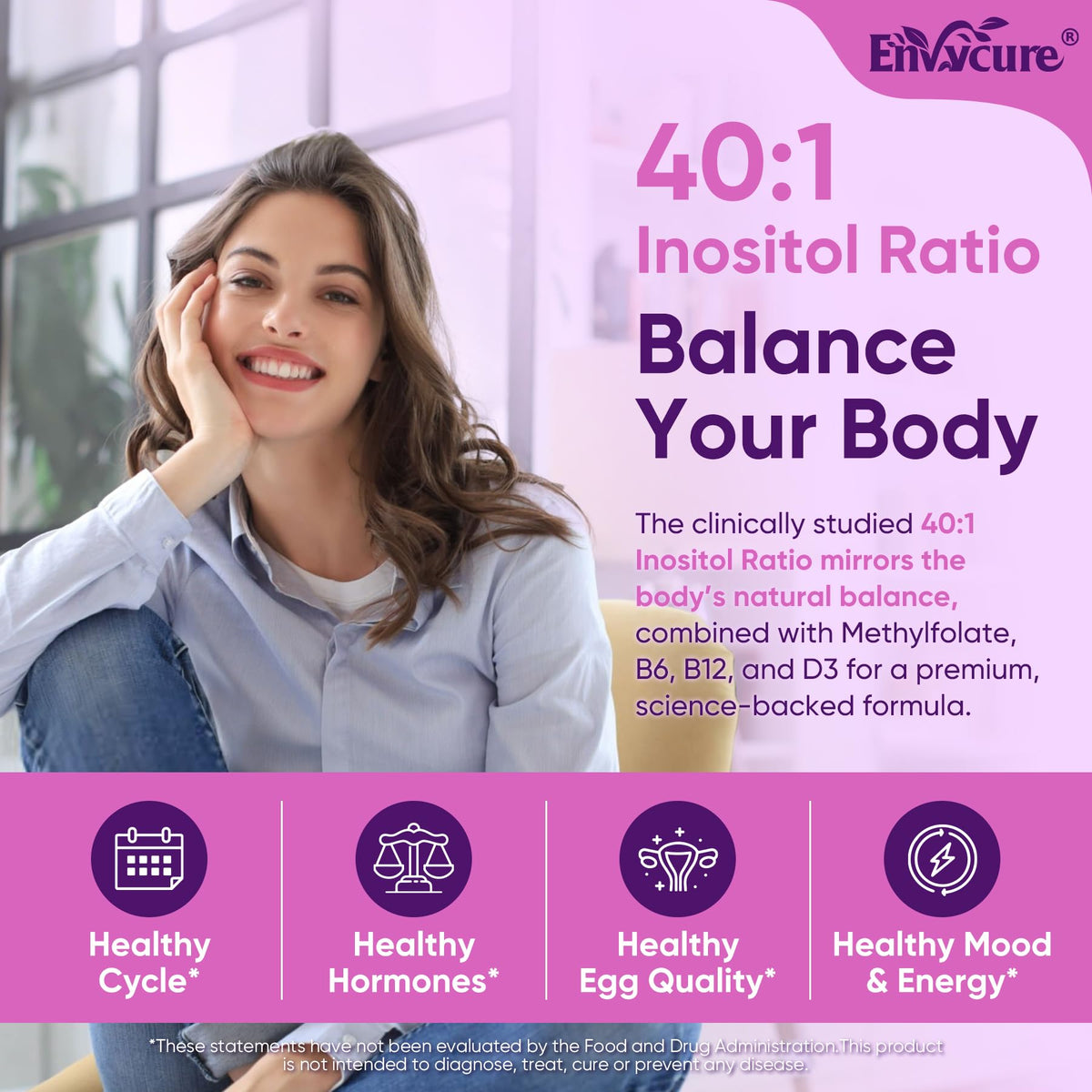 Gummies Myo-Inositol et D-Chiro Inositol EnvyCure, 240g, vue de côté