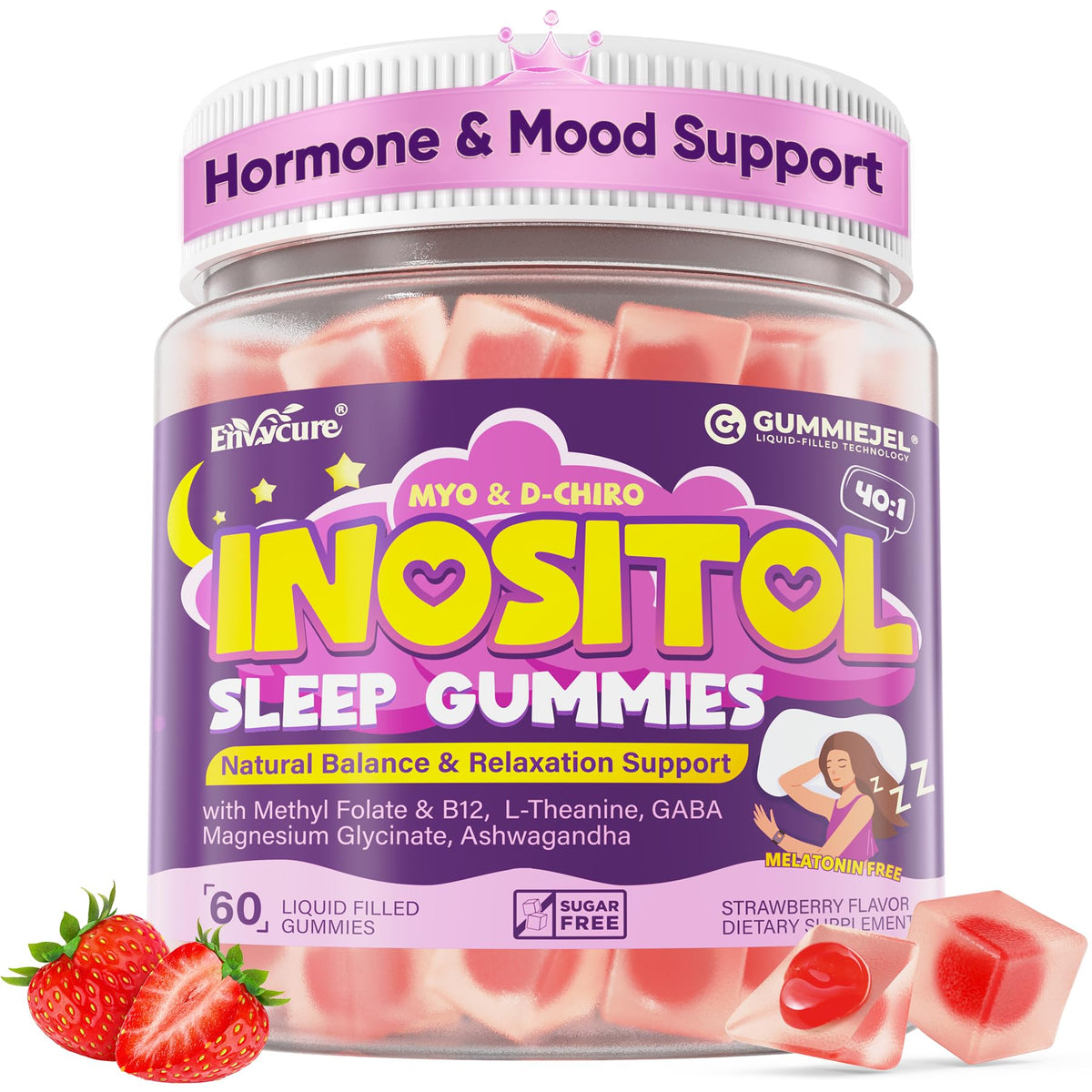 Gummies Myo-Inositol et D-Chiro Inositol EnvyCure, 240g, vue de face