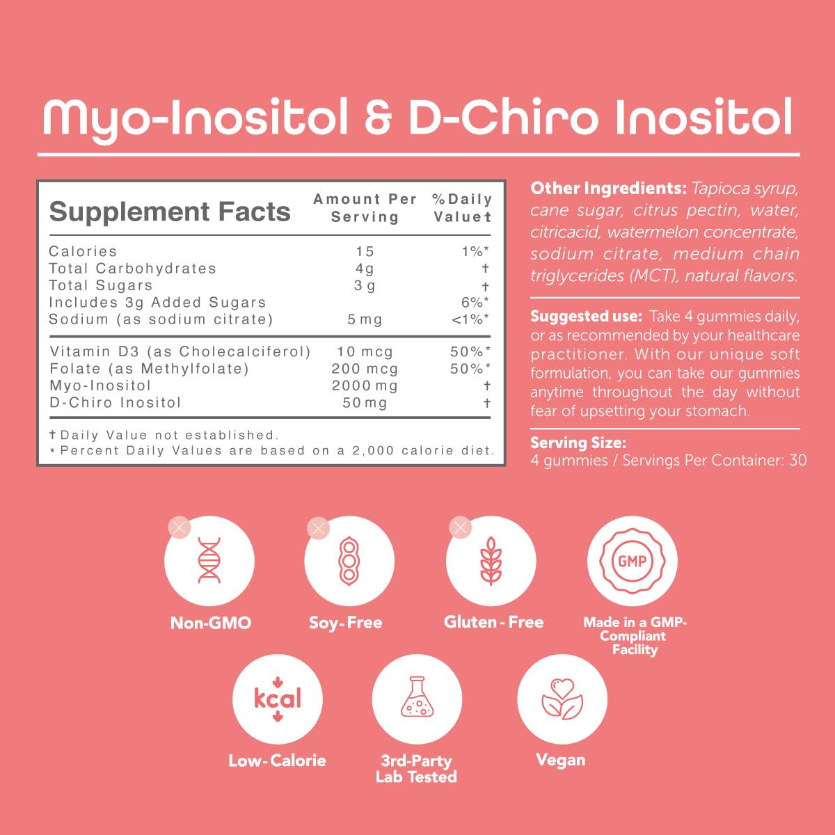 Gummies Myo-Inositol et D-Chiro Inositol, format 120 gummies