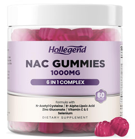 Gummies NAC 1000mg HOLLEGEND en boîte, 60 Ct, saveur myrtille