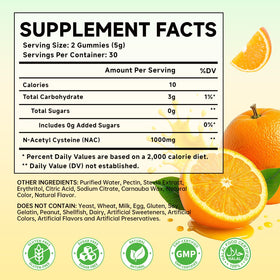 Gummies NAC 1000mg MOORGUMY avec étiquette sur fond blanc