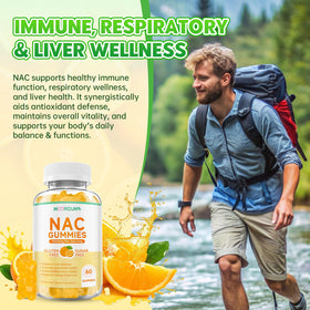 Gummies NAC 1000mg MOORGUMY dans une main, goût orange