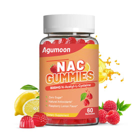 Gummies NAC Agumoon 800mg saveur framboise citron, vue de face