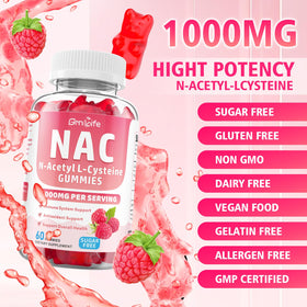 Gummies NAC GrnLife dans une main, prêt à être consommé