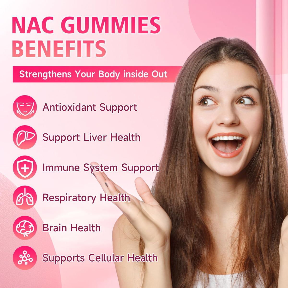 Gummies NAC GrnLife sur une surface en bois