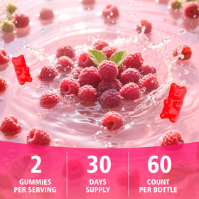 Gummies NAC GrnLife sur une table avec des fruits
