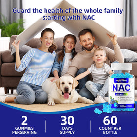 Gummies NAC HEALOADING 600MG sur un fond coloré