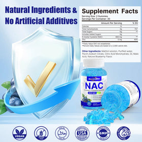 Gummies NAC HEALOADING 600MG sur une table