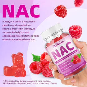Gummies NAC Mchokuu 1000mg avec un fond coloré