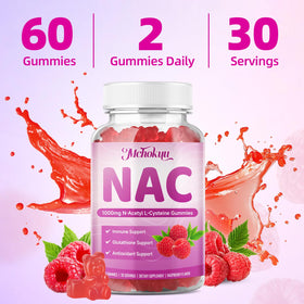 Gummies NAC Mchokuu 1000mg sur une assiette