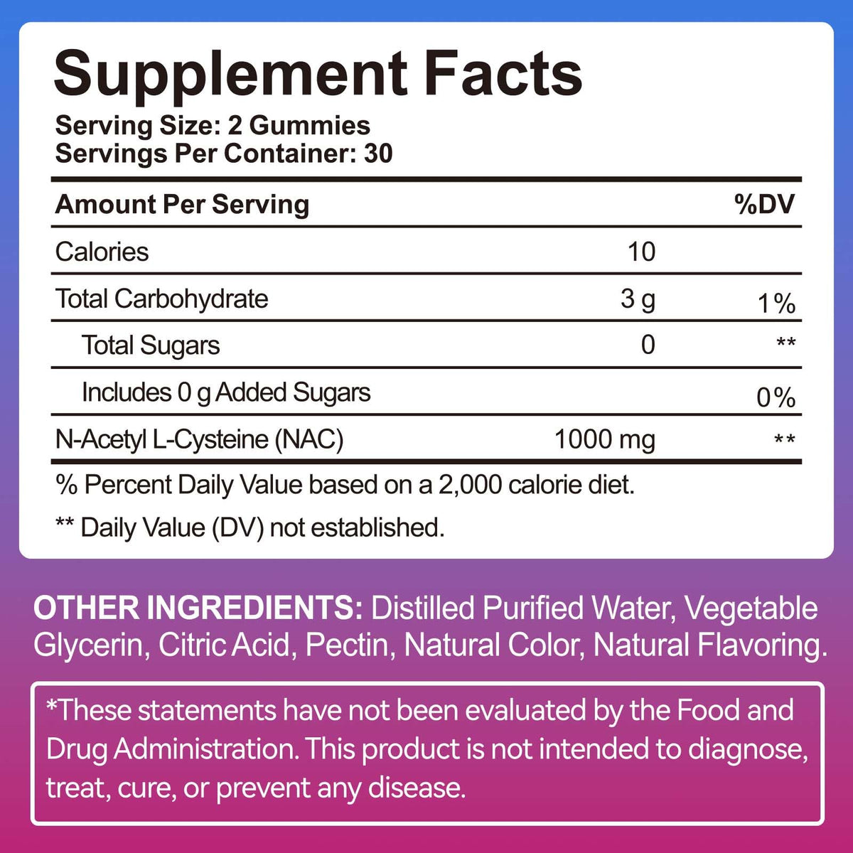 Gummies NAC Ruduwu 1000mg, vue de près des gummies