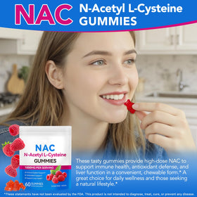 Gummies NAC Ruduwu, étiquette du flacon avec informations nutritionnelles