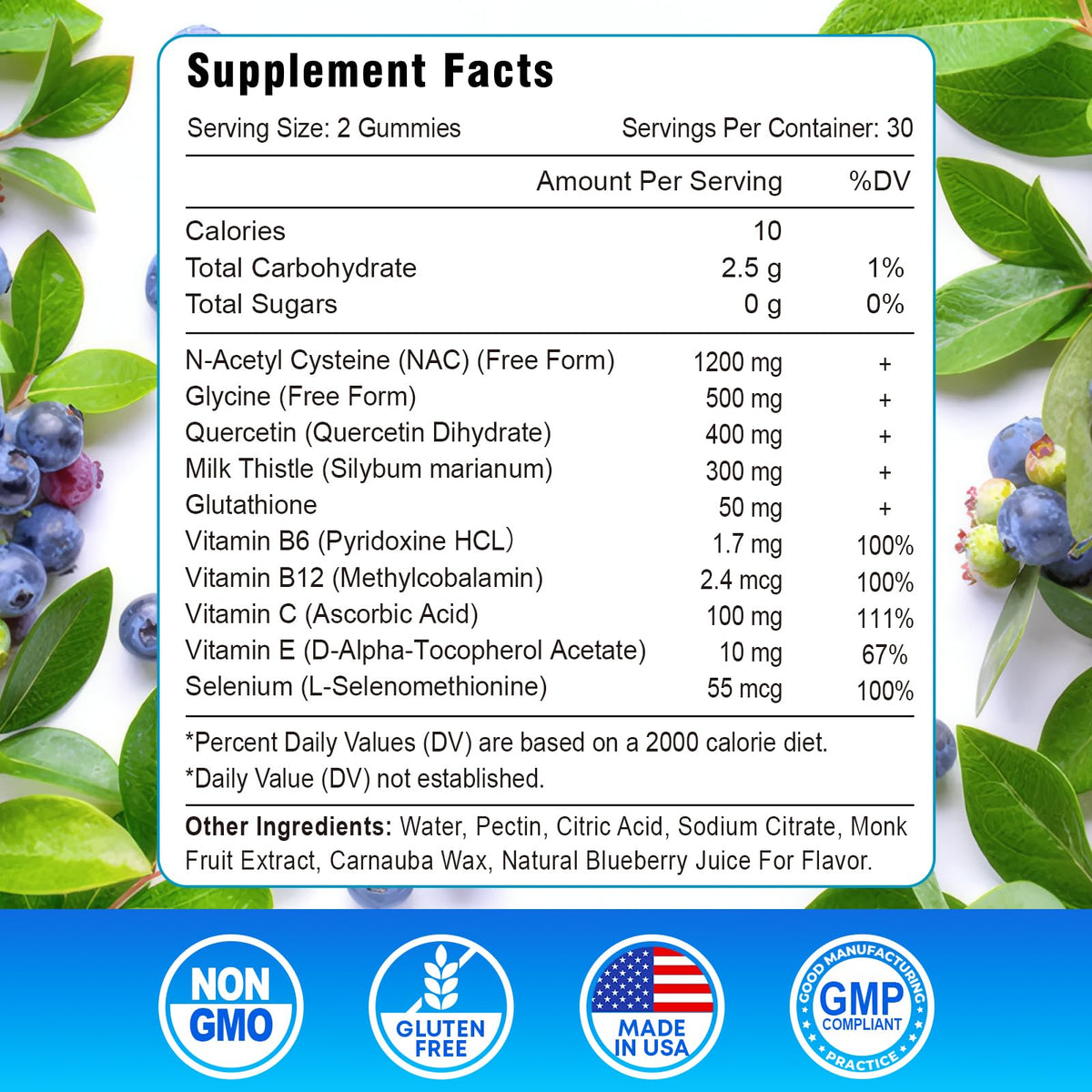 Gummies NAC Vazatisi 600 mg avec des fruits en arrière-plan