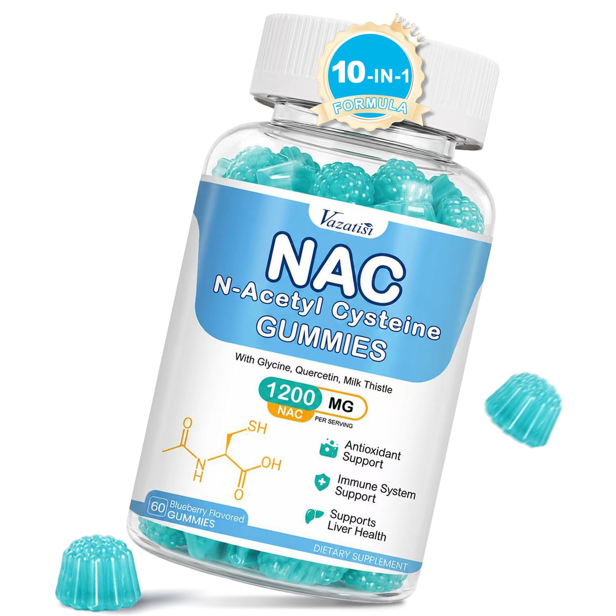 Gummies NAC Vazatisi 600 mg vue de face avec emballage