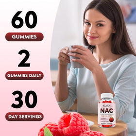 Gummies NAC XIAAN 1000mg framboise, étiquette du produit