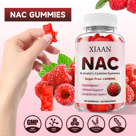 Gummies NAC XIAAN 1000mg framboise, présentation en main