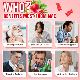Gummies NAC YUULAI 1000mg, ingrédients naturels