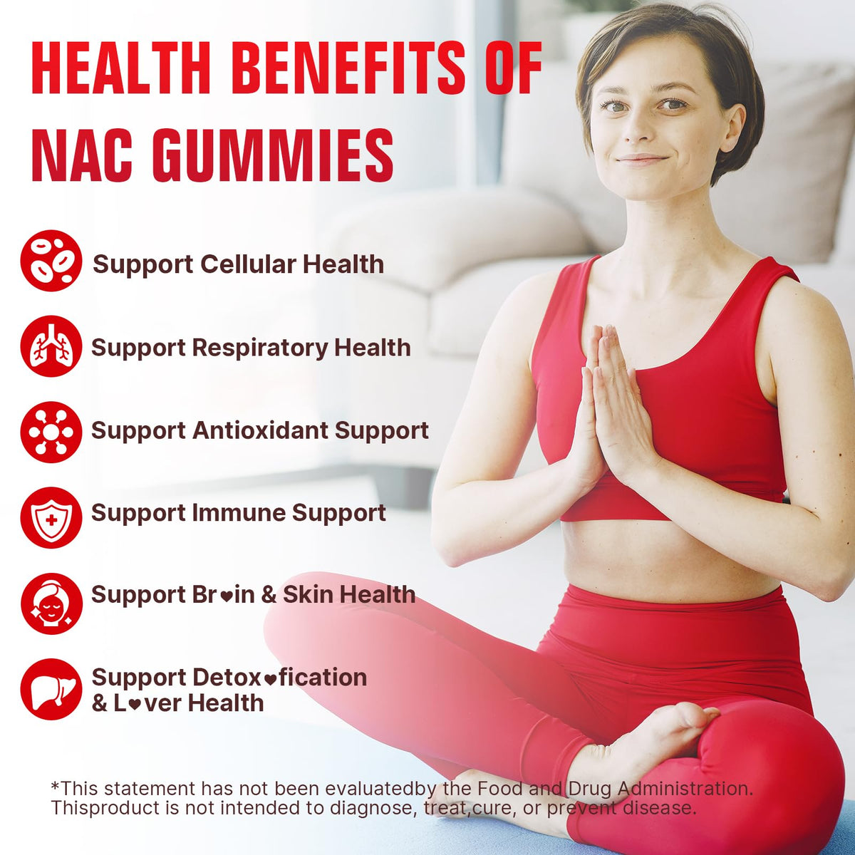 Gummies NAC YUULAI 1000mg, texture douce et facile à mâcher