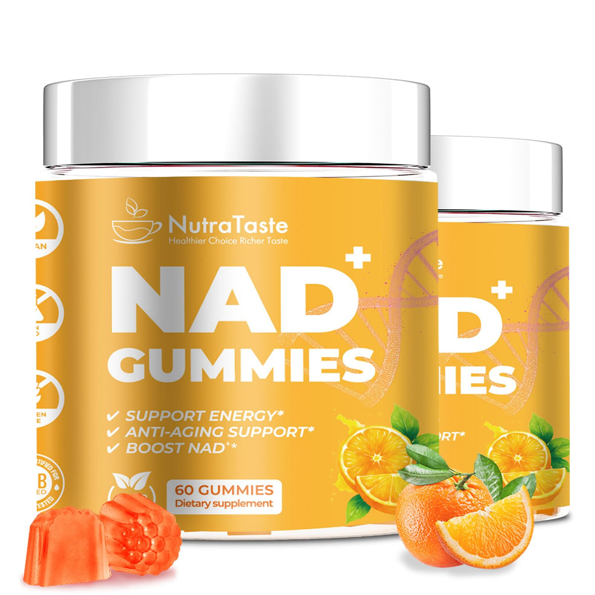 Gummies NAD⁺ NUTRATASTE orange avec emballage