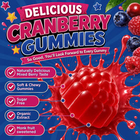 Gummies NATISLAND à la cranberry et D-Mannose avec des ingrédients naturels