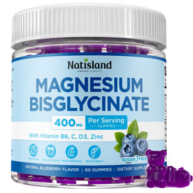 Gummies NATISLAND de Magnésium Bisglycinate 400mg, vue de face