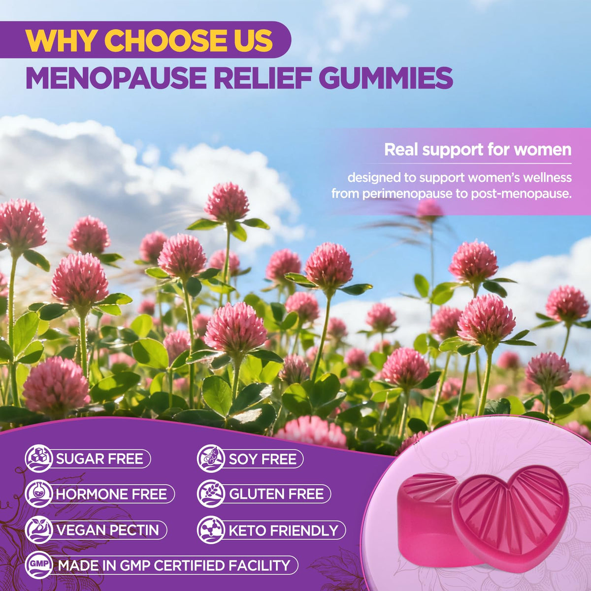 Gummies NATISLAND pour la ménopause, sur une main