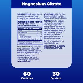 Gummies Natrol au magnésium citrate avec des fruits