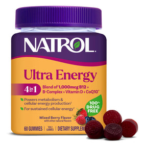 Gummies Natrol Ultra Energy 4-en-1 B12 1000 mcg en vue de face