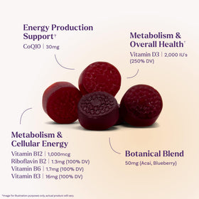 Gummies Natrol Ultra Energy 4-en-1 B12 1000 mcg sur une table