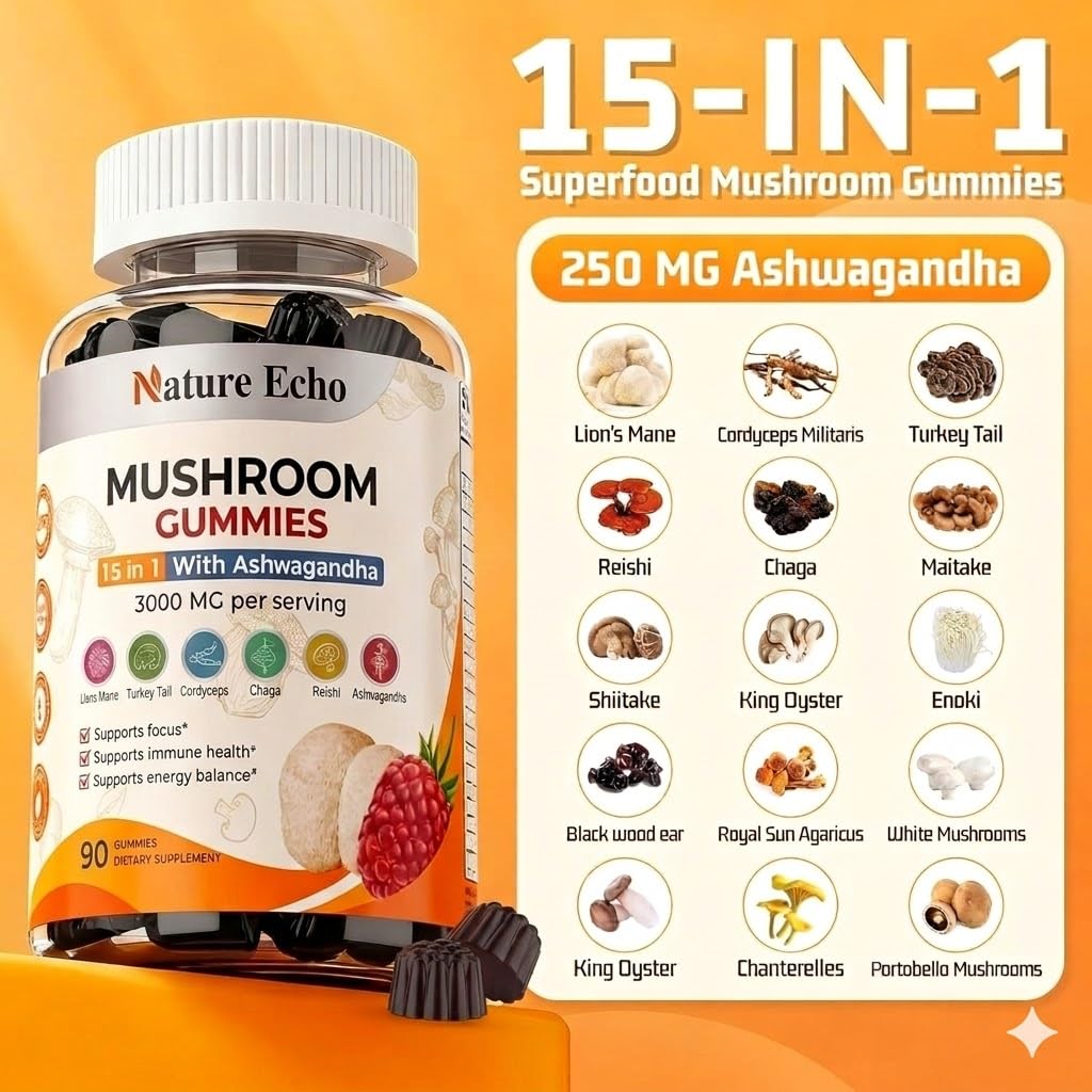 Gummies Nature Echo avec Ashwagandha sur une table