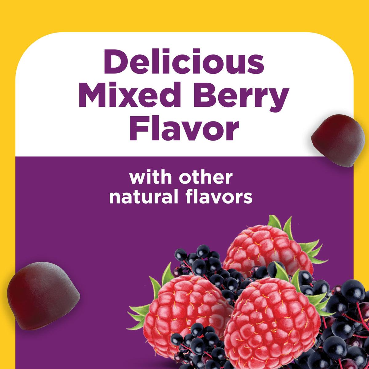 Gummies Nature Made avec étiquette et informations nutritionnelles