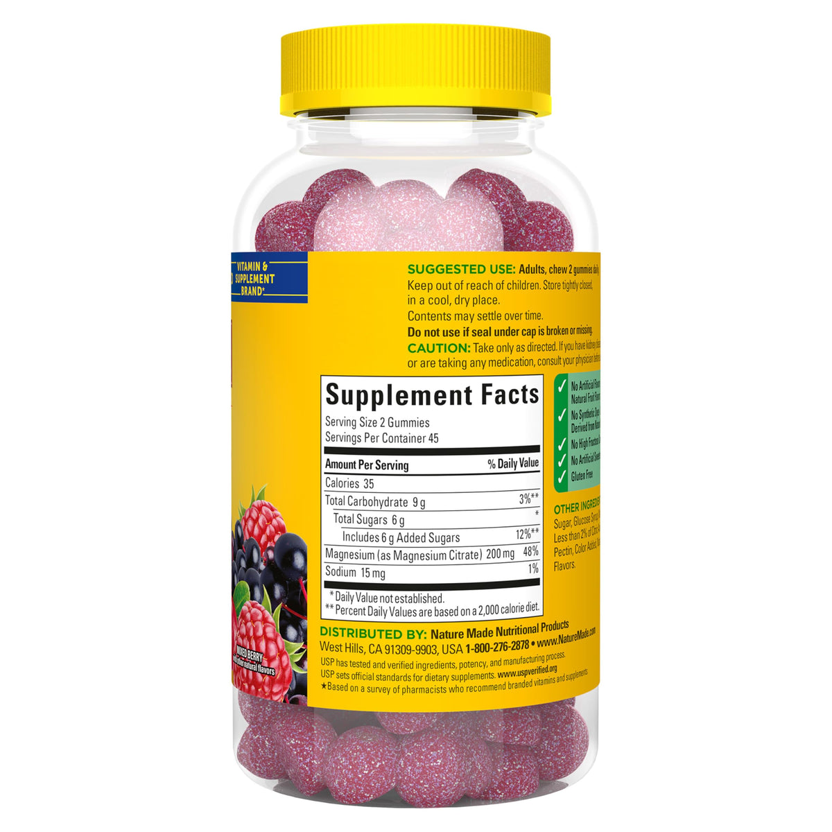 Gummies Nature Made Magnésium Citrate 200 mg sur une table