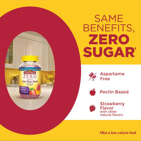Gummies Nature Made Zéro Sucre avec étiquette de biotine 2500 mcg