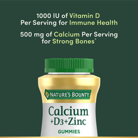 Gummies Nature's Bounty Calcium + D3 + Zinc, vue de côté