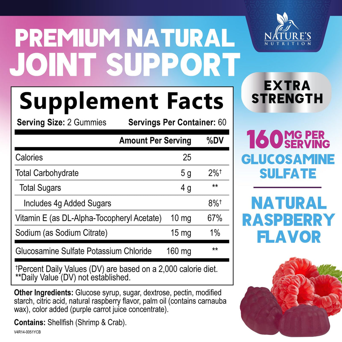 Gummies Nature's Nutrition pour le soutien articulaire, emballage